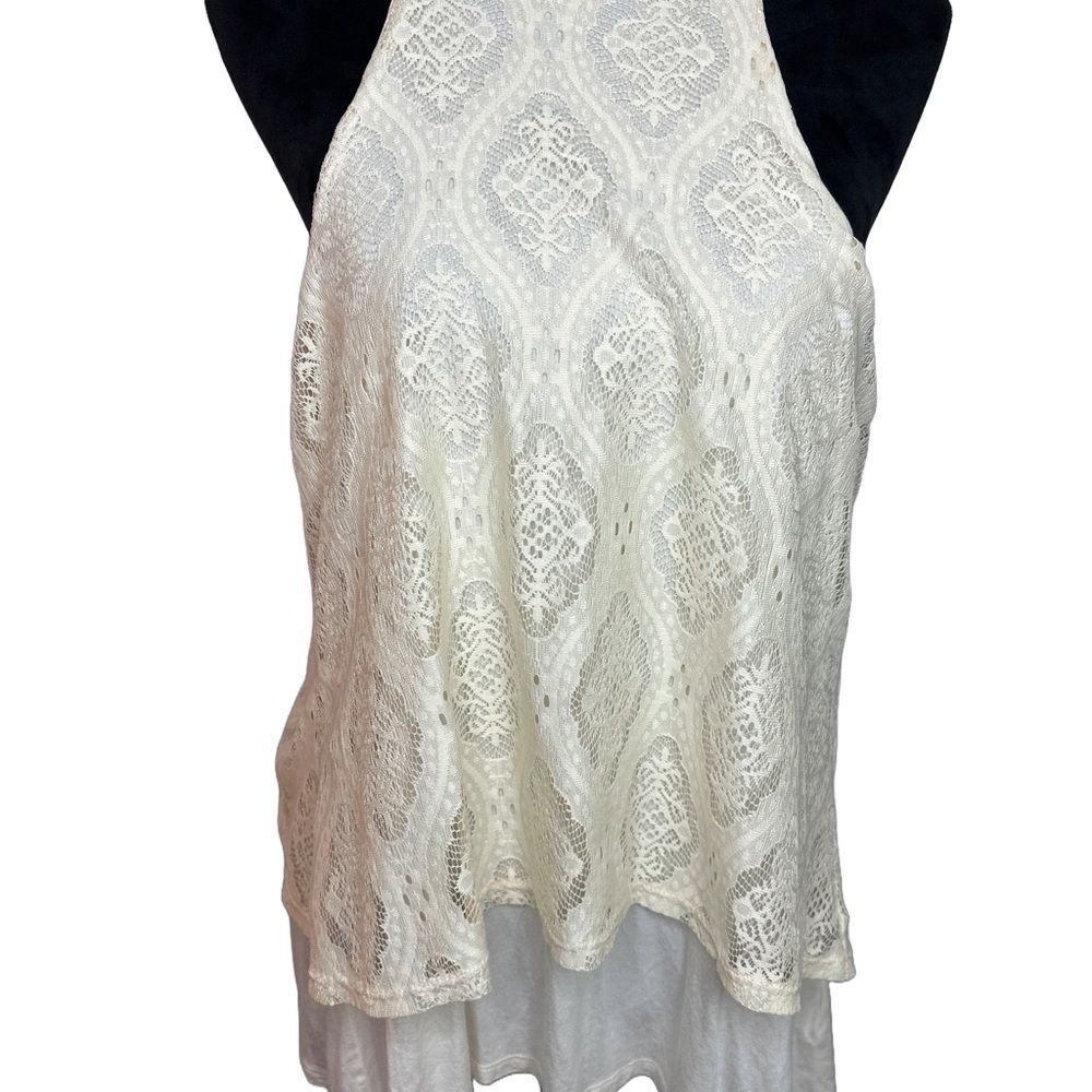 Shyanne Lace Sleeveless Women’s Cream Tank Top Size M